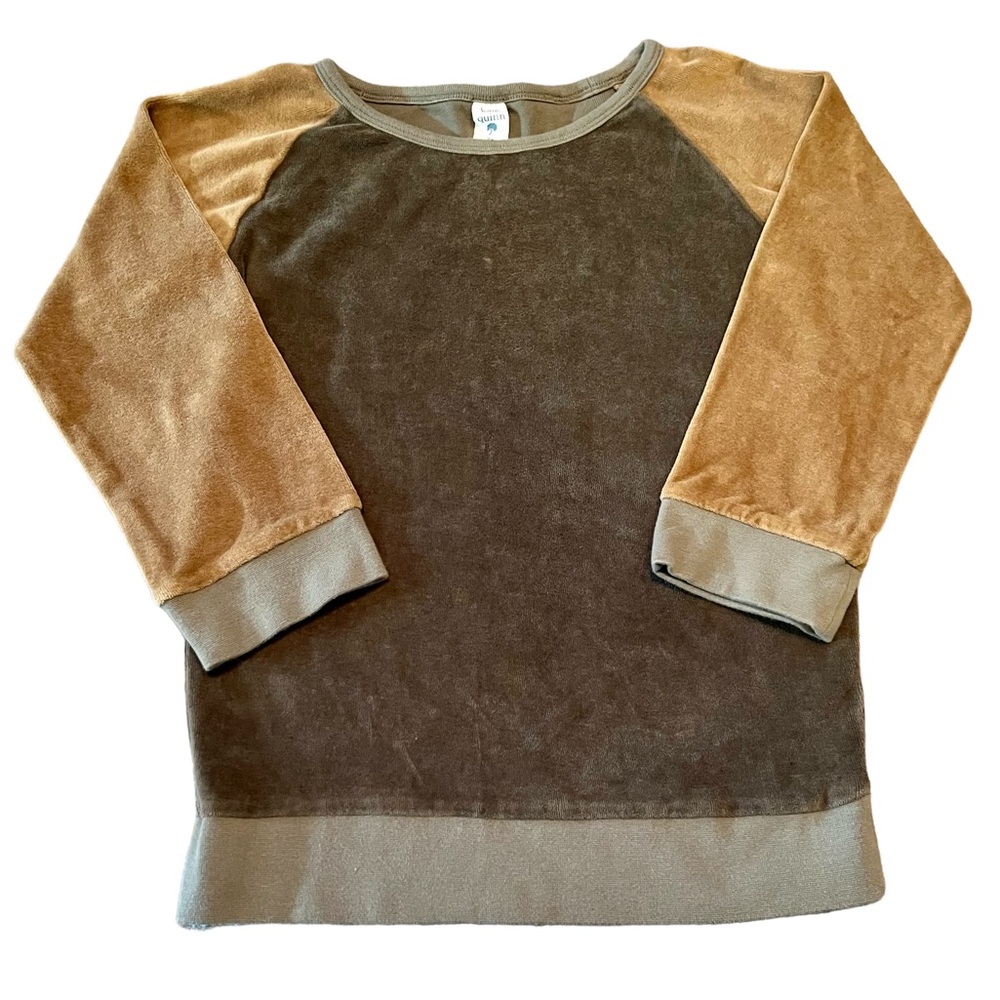 Kate Quinn Green and gold Kids   Velour Sweatshirt